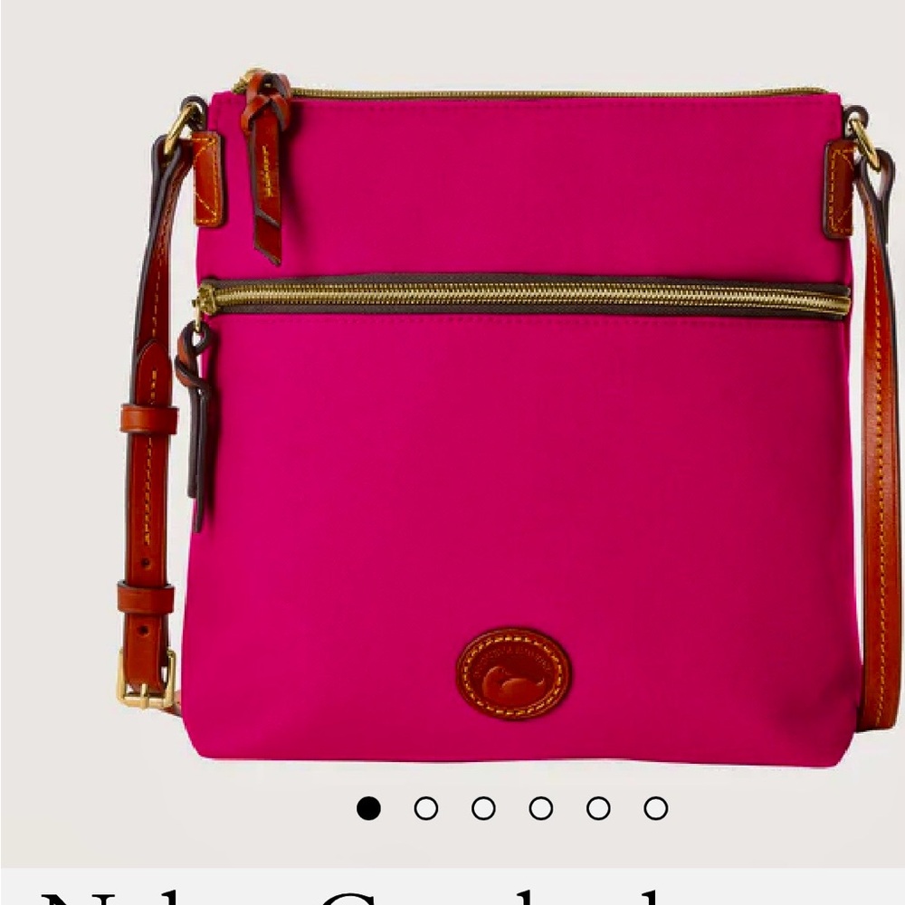 Dooney & Bourke Pink Crossbody Bag with Brown Trim
